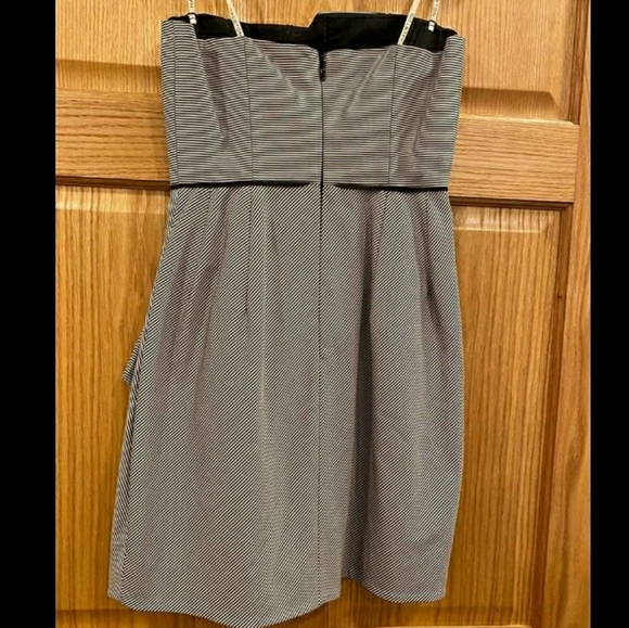 Halston Heritage Black Chalk Stripe Dress modified - Picture 8 of 10